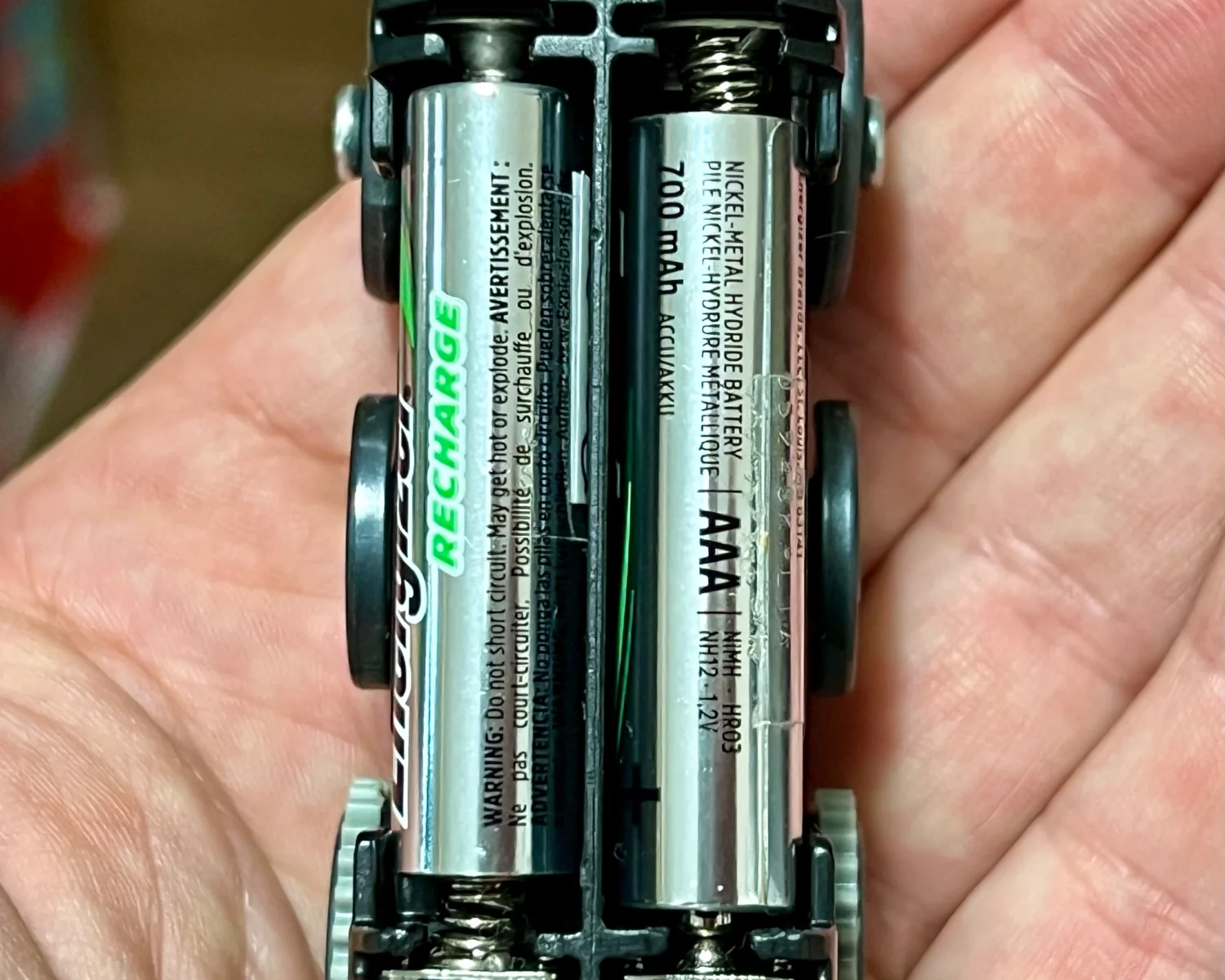 2 AAA cells in a box.