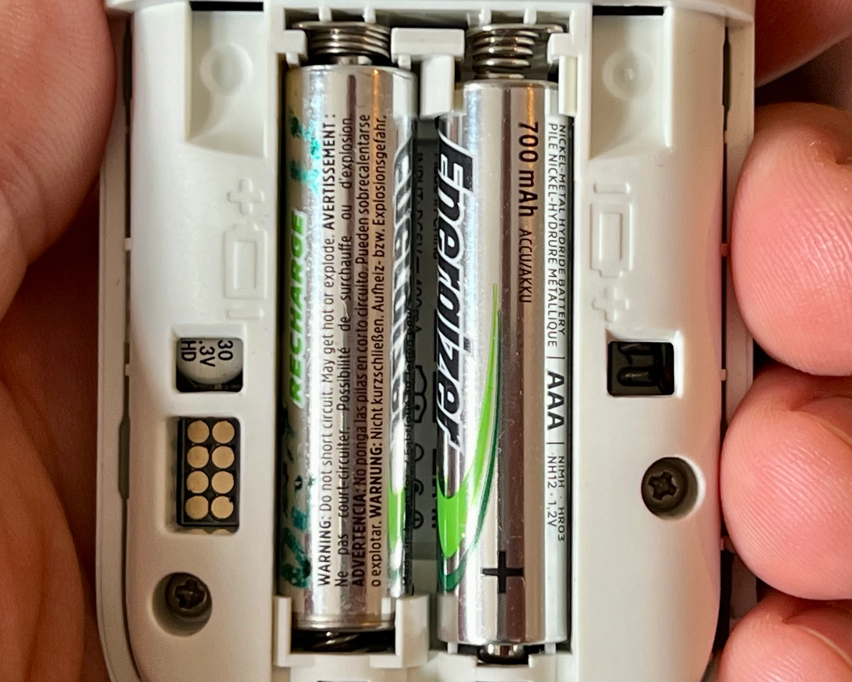 2 AAA cells in a box.
