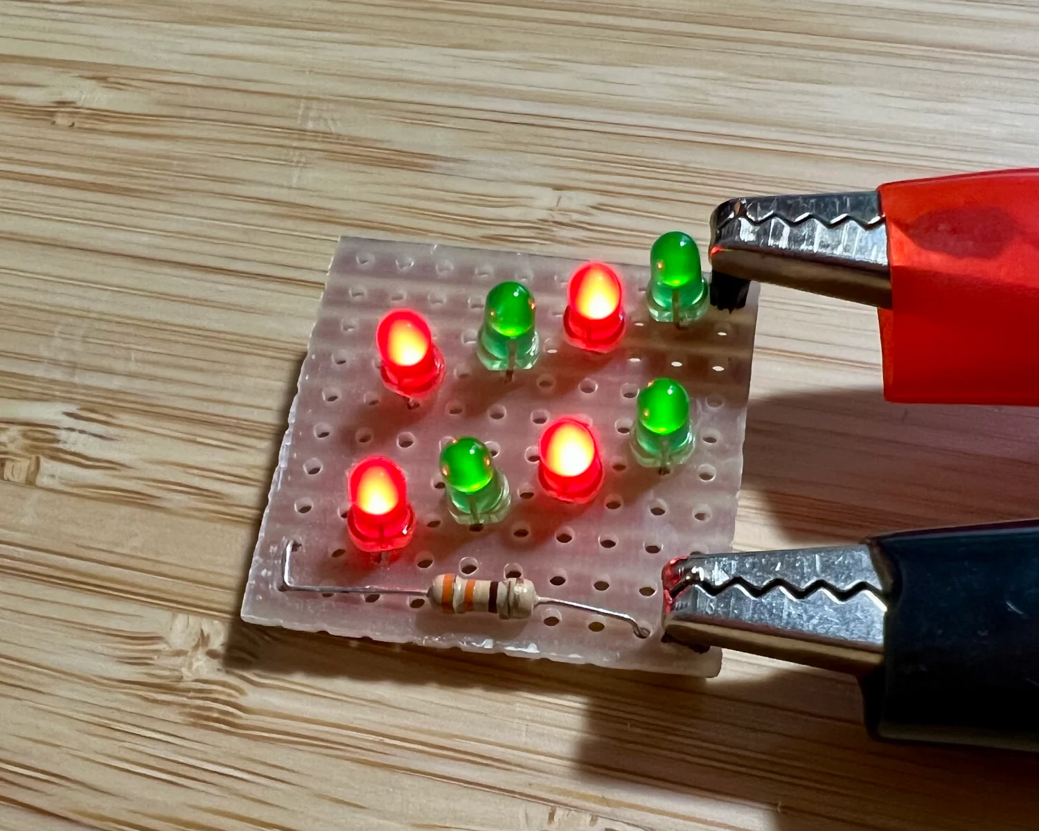 The test load, powered with 15 volts.