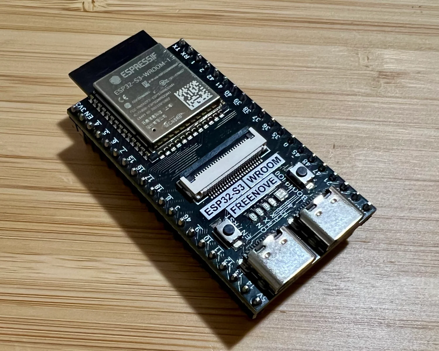 A Freenove ESP32-S3-WROOM CAM Board.