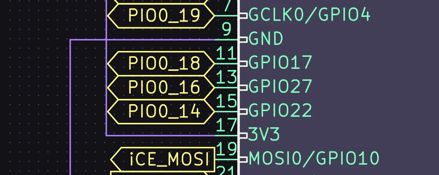 Schematic showing GPIO to net translations.