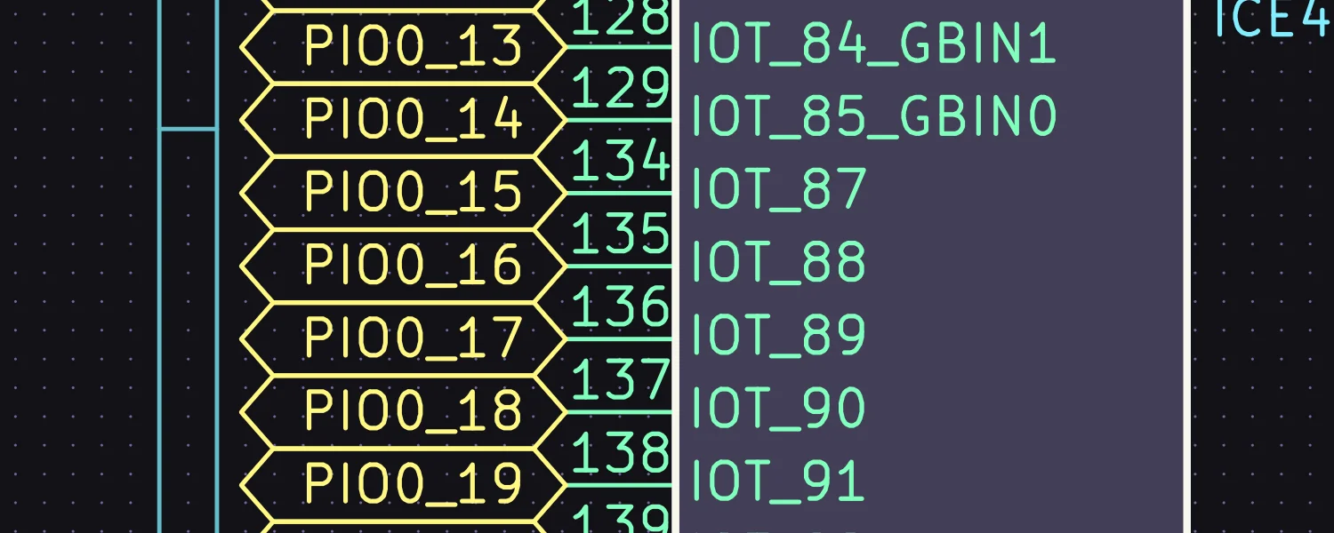 Schematic showing net to pin translations.
