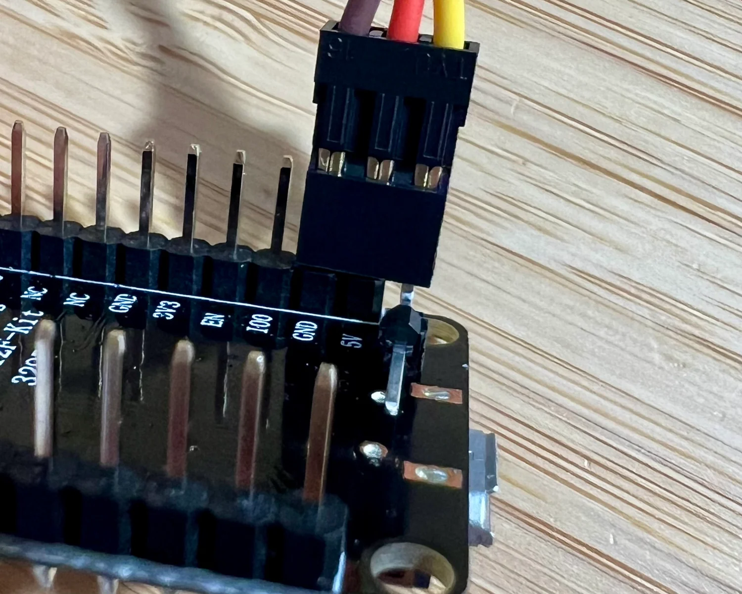 The right-angled header adjacent to the ground and 5 v pins.